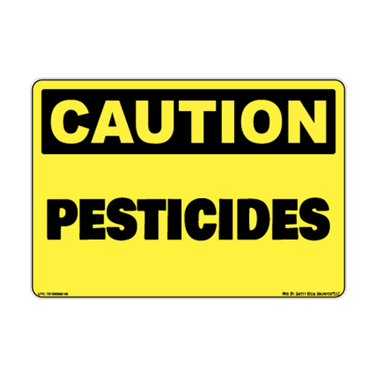 Caution Pesticides printed safety decal artwork