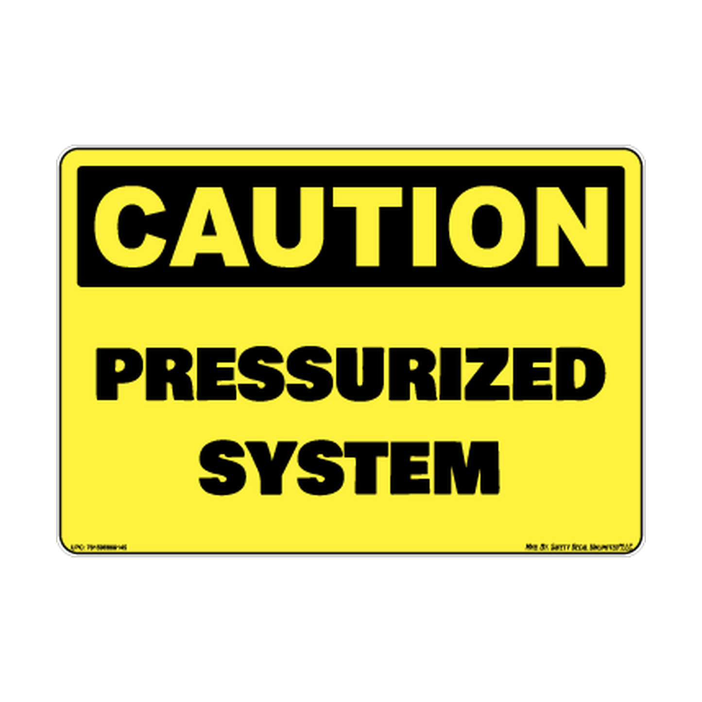 Caution Pressurized System Safety Sticker Decal