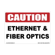 Caution Ethernet & Fiber Optics Identification Decal