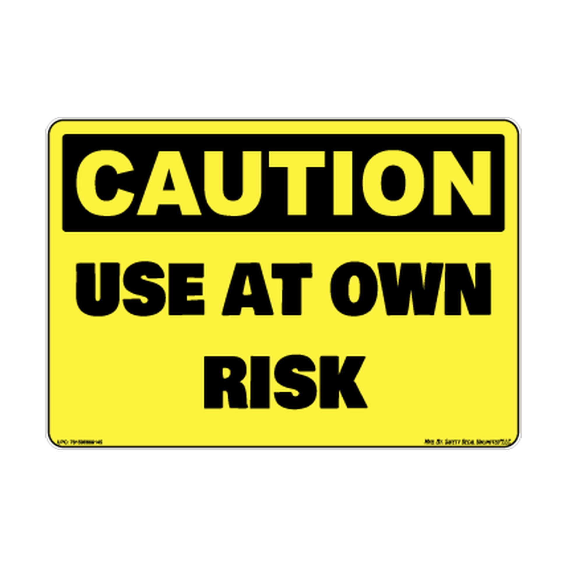 Caution Use At Own Risk Safety Sticker Decal