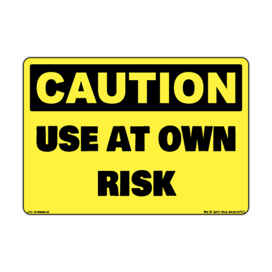 Caution Use At Own Risk Safety Sticker Decal