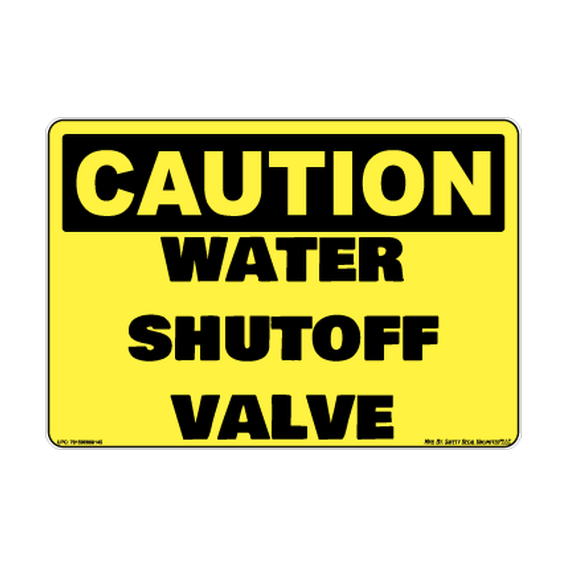 Caution Water Shutoff Valve Safety Sticker Decal