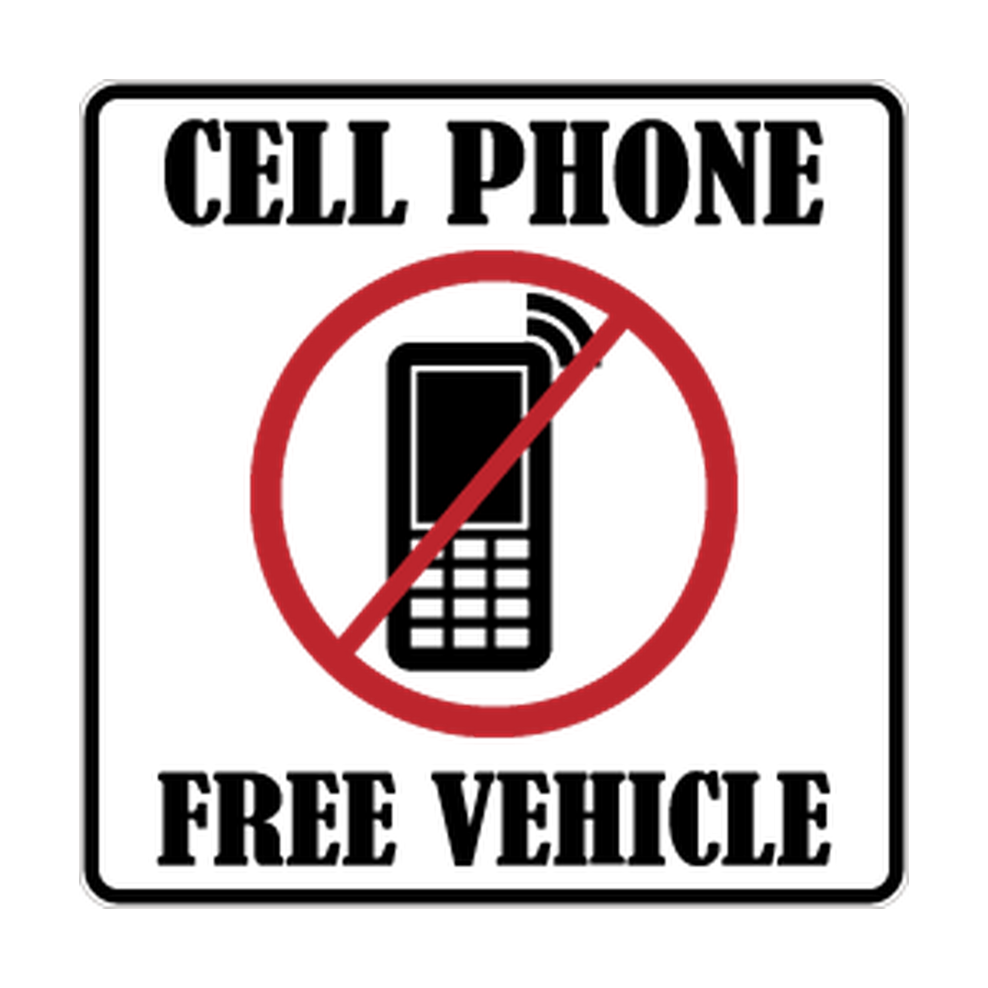 Cell Phone Free Vehicle printed safety decal artwork