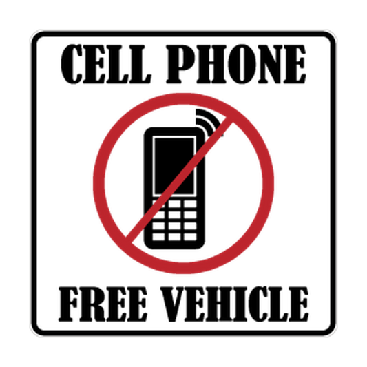 Cell Phone Free Vehicle printed safety decal artwork