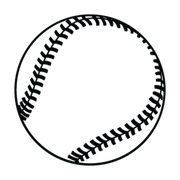 Round baseball with curved seams and individual stitches in single-color vinyl
