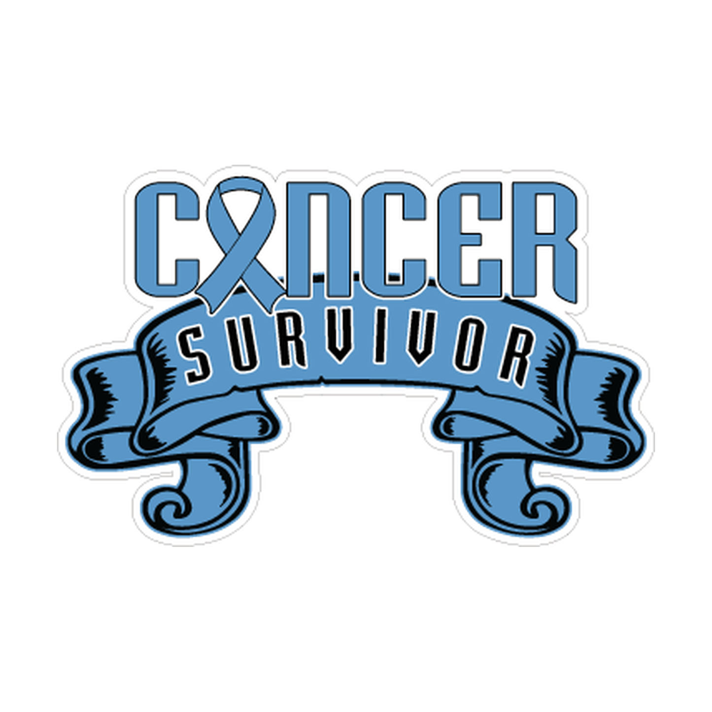 Blue Colon Cancer Survivor Ribbon Decal product image
