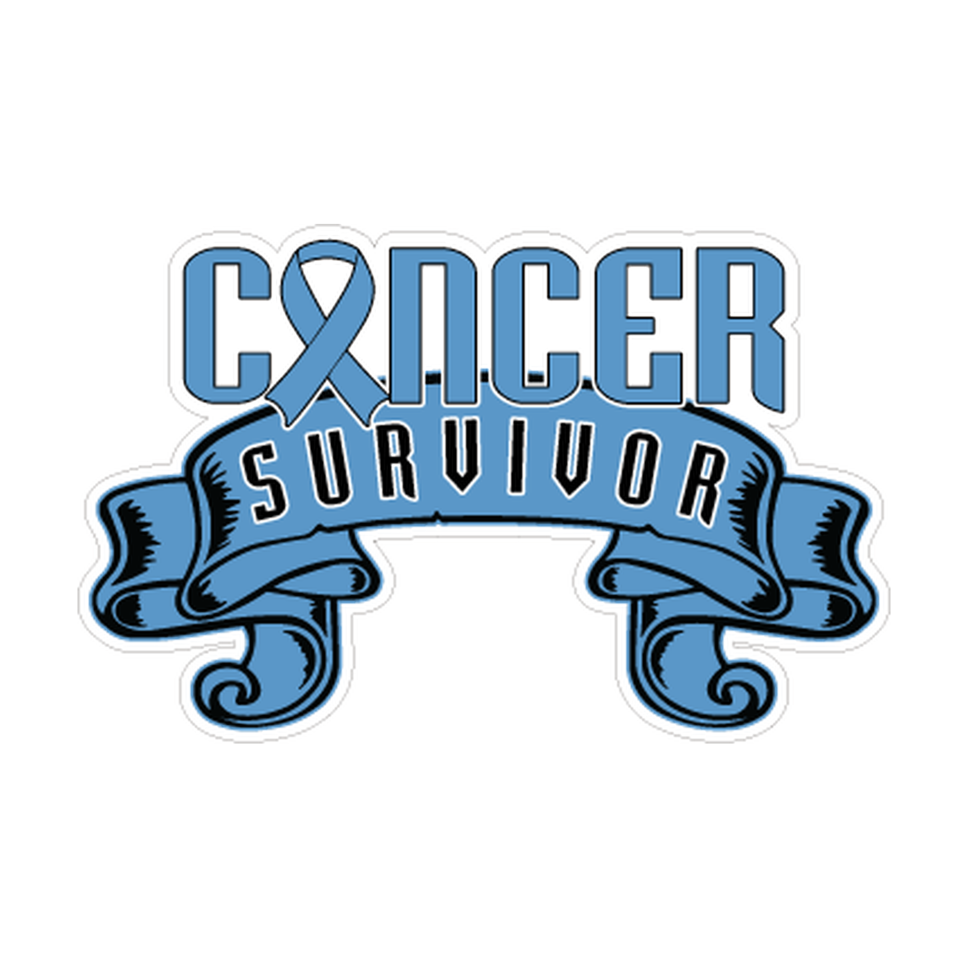 Blue Colon Cancer Survivor Ribbon Decal product image