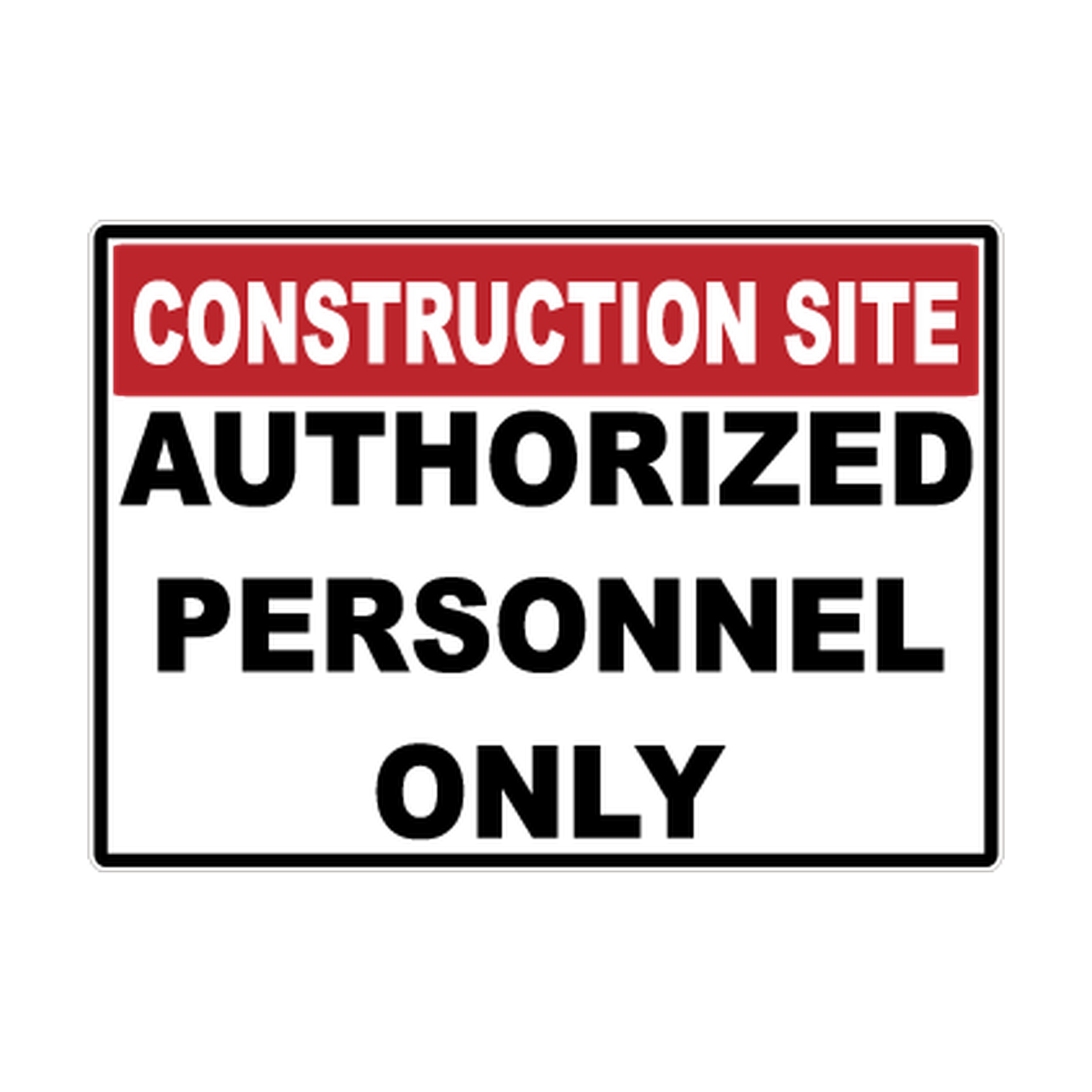 Construction Site Authorized Personnel Only printed safety decal artwork
