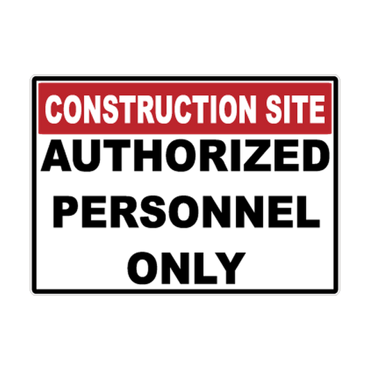 Construction Site Authorized Personnel Only printed safety decal artwork