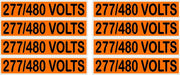 277/480 Volts Orange/Black Conduit Line Marker Labels — 8-Piece Sheet, 3.75 x 0.75 in Each