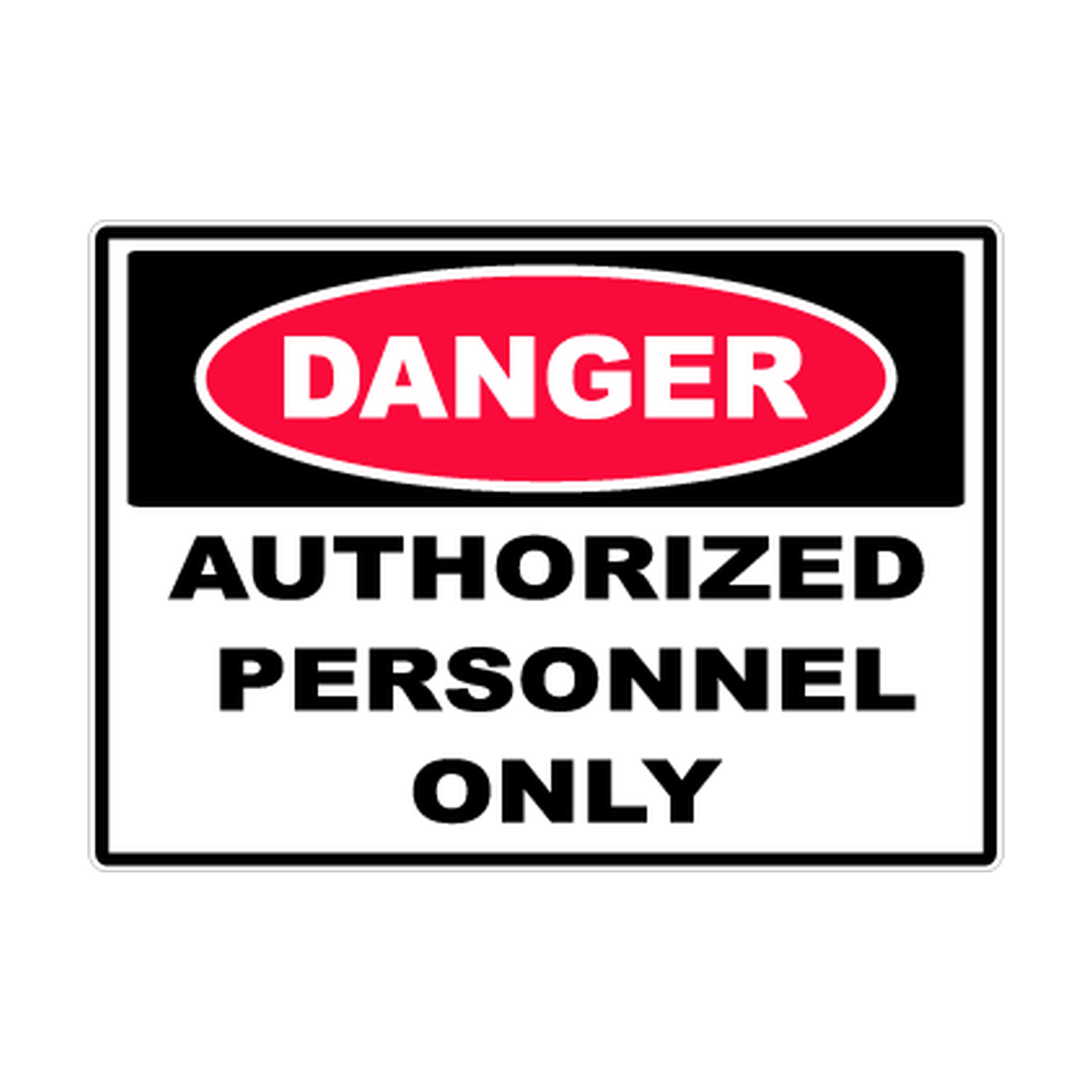Danger Authorized Personnel Only printed safety decal artwork