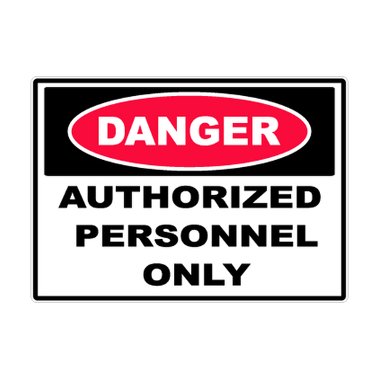 Danger Authorized Personnel Only printed safety decal artwork