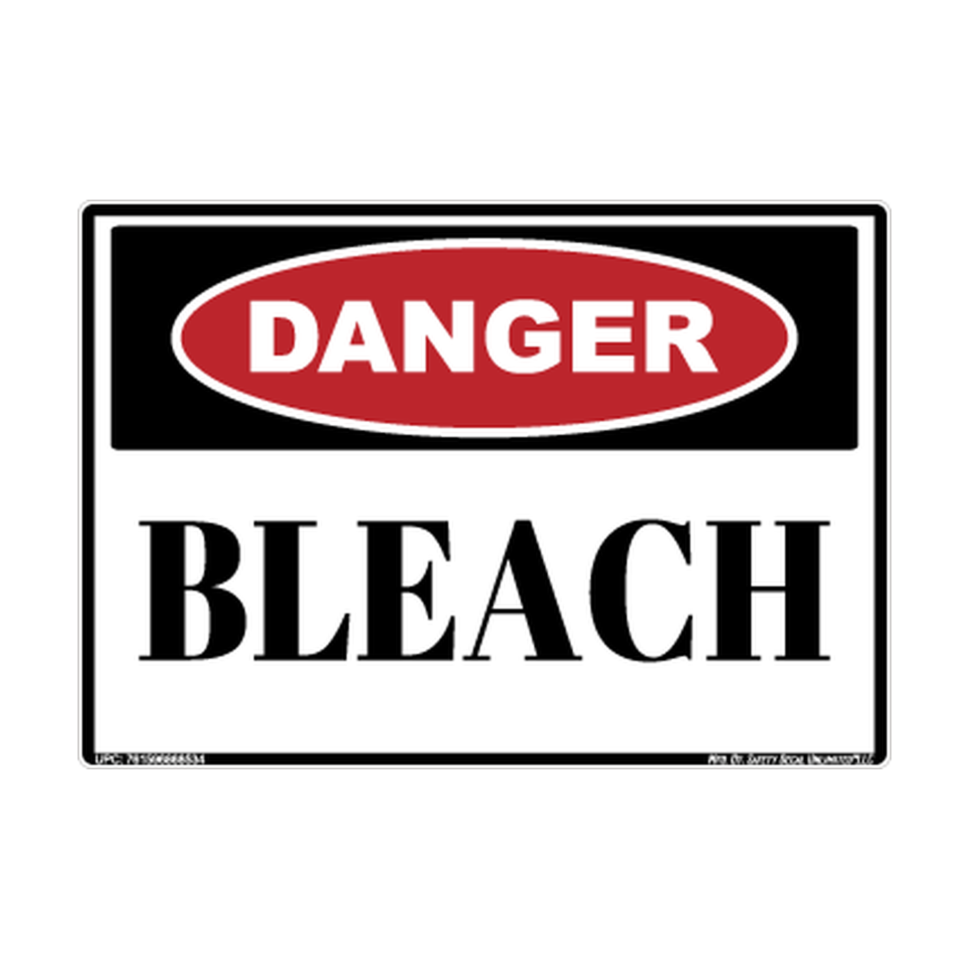 Danger Bleach Safety Sticker Decal
