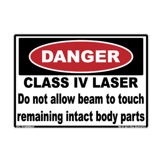 Danger Class4 Laser Do Not Touch Body Parts Safety Sticker Decal