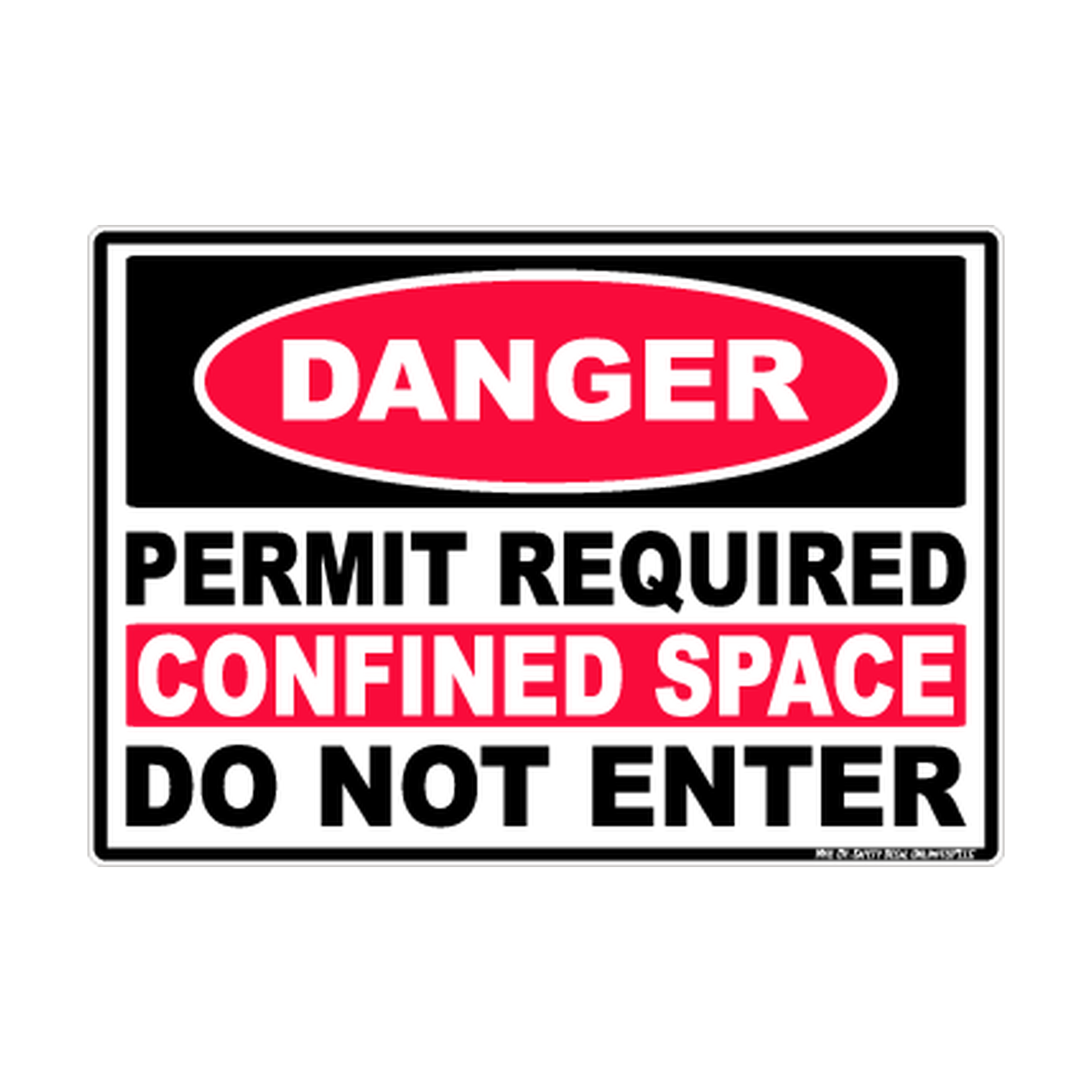 Danger Permit-Required Confined Space — Do Not Enter printed safety decal artwork