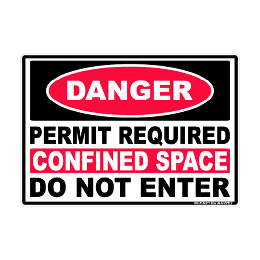 Danger Permit-Required Confined Space — Do Not Enter printed safety decal artwork