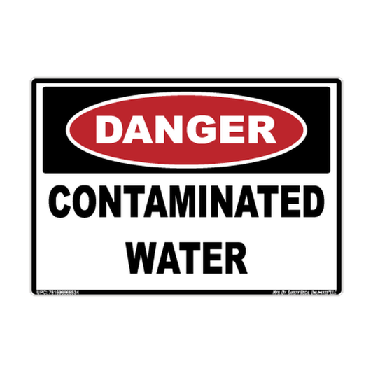 Danger Contaminated Water Safety Sticker Decal