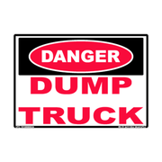 Danger Dump Truck adhesive identification decal