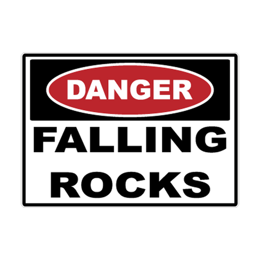 Danger Falling Rocks printed safety decal artwork
