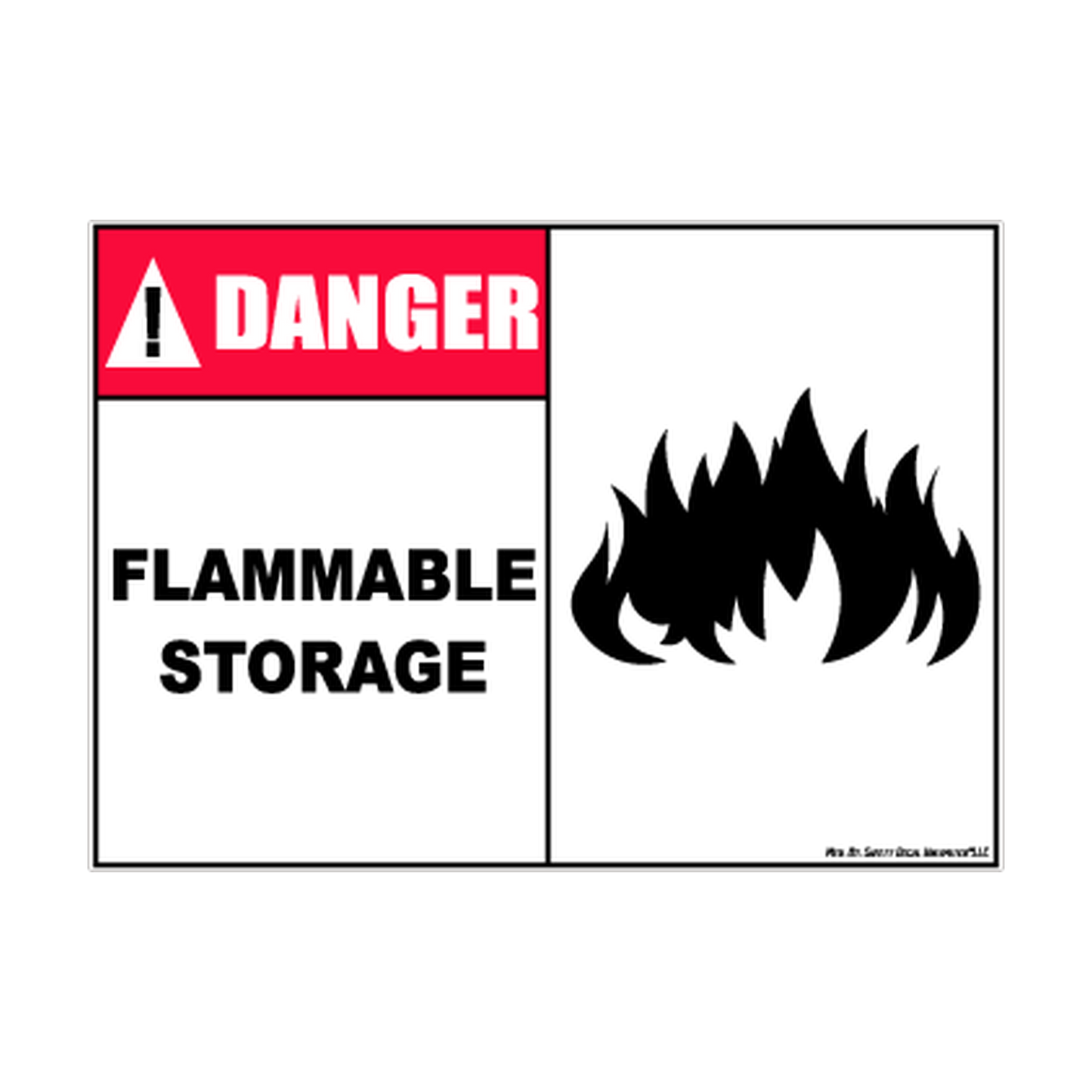 Danger Flammable Storage printed safety decal artwork