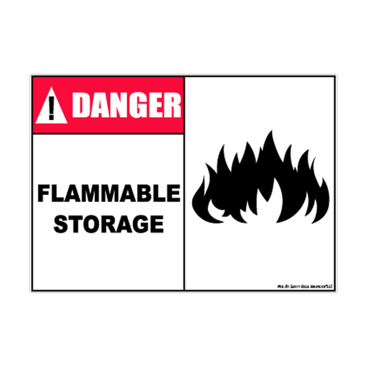 Danger Flammable Storage printed safety decal artwork