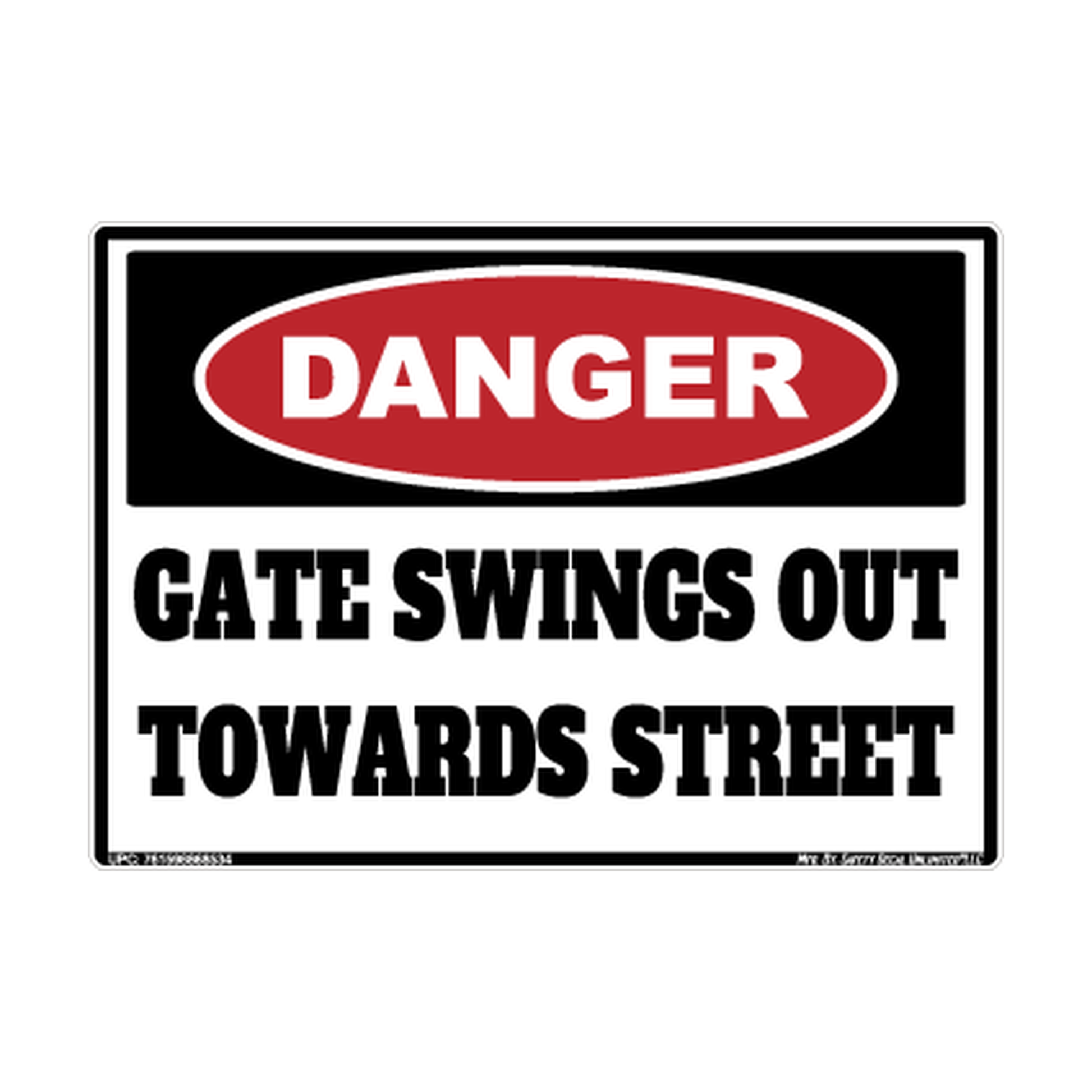 Danger Gate Swings Out Towards Street Safety Sticker Decal