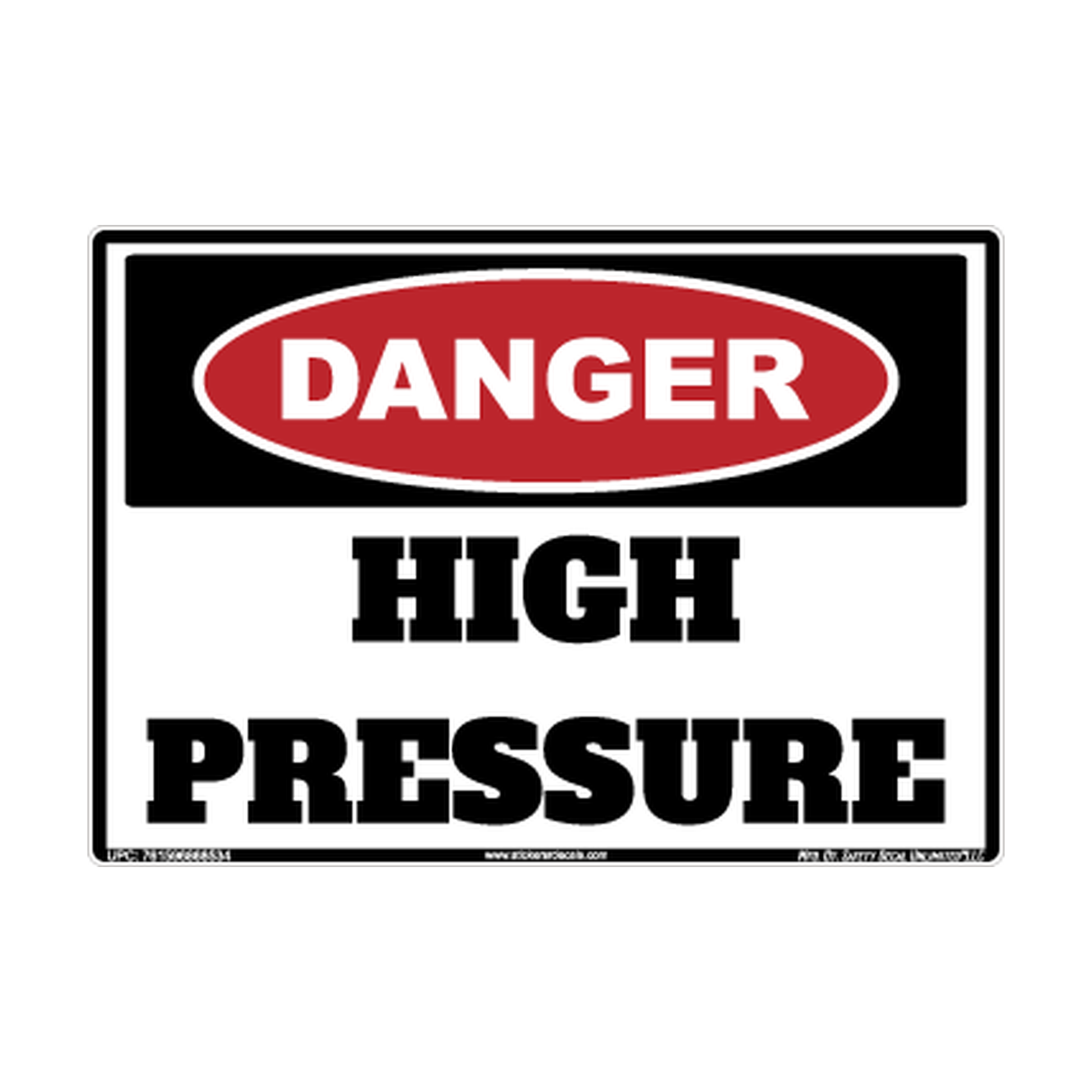 Danger High Pressure Safety Sticker Decal