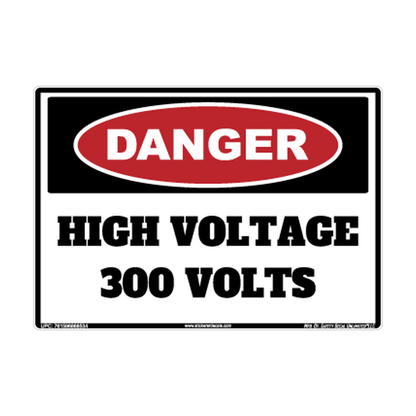 Danger High Voltage 300 Volts Safety Sticker Decal