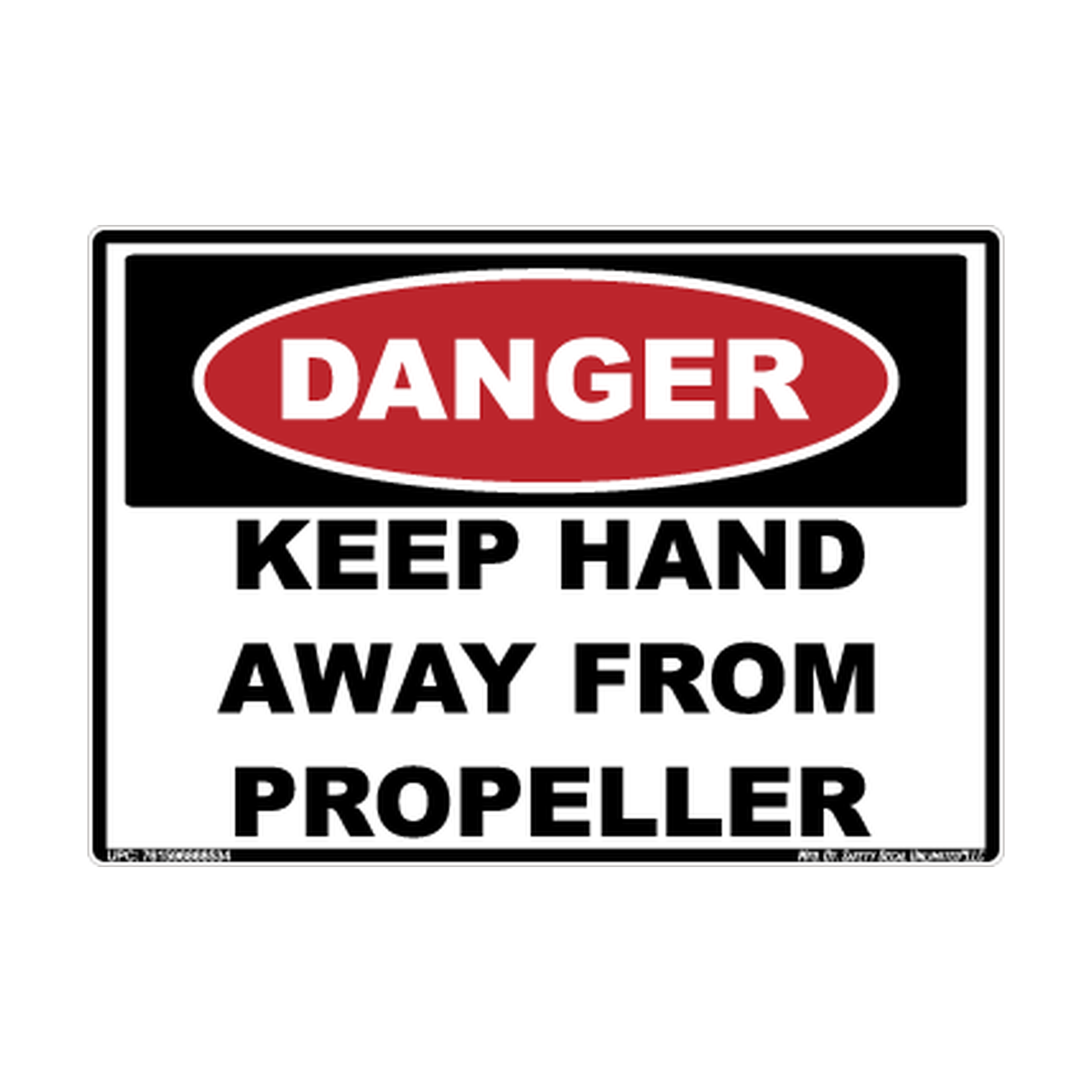 Danger Keep Hand Away From Propeller Safety Sticker Decal