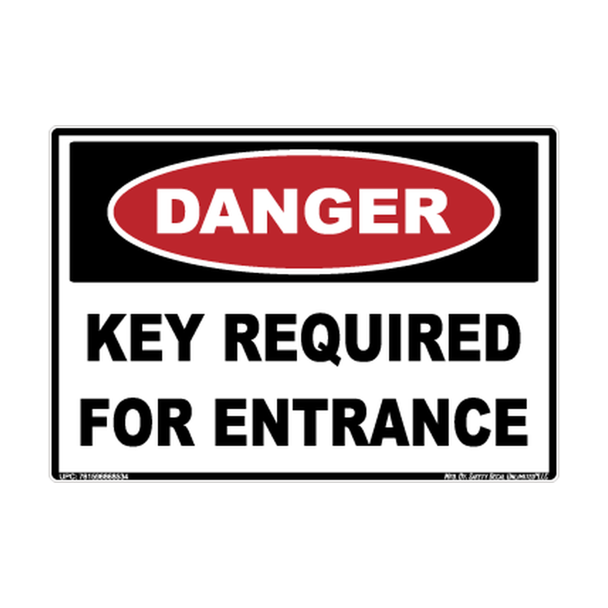 Danger Key Required For Entrance Safety Sticker Decal
