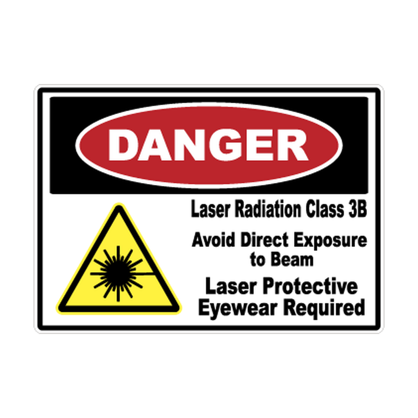 Danger Class 3B Laser Radiation printed safety decal artwork