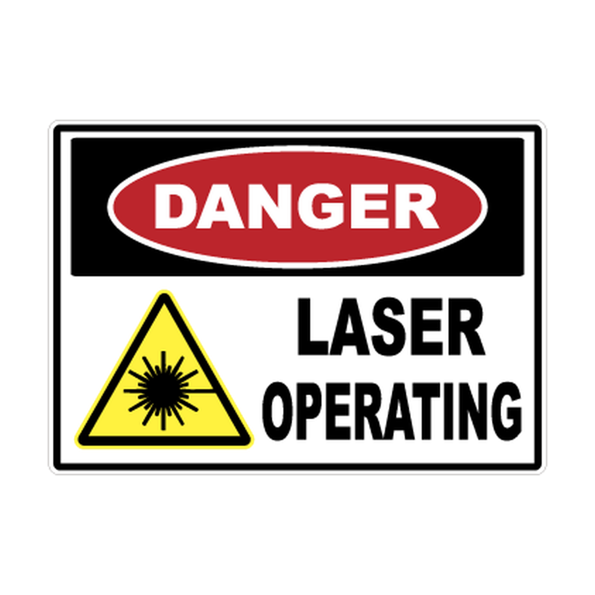 Danger Laser Operating printed safety decal artwork