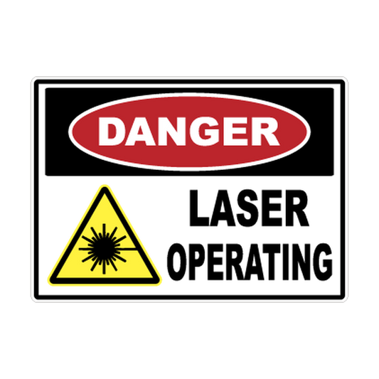 Danger Laser Operating printed safety decal artwork