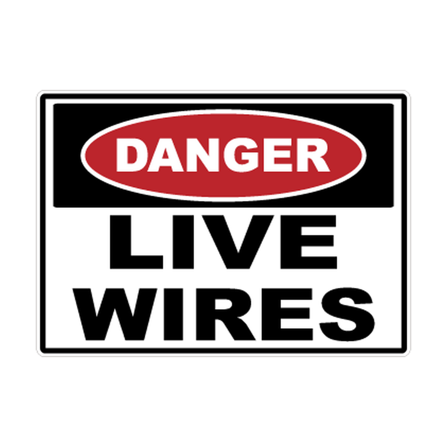 Danger Live Wires printed safety decal artwork