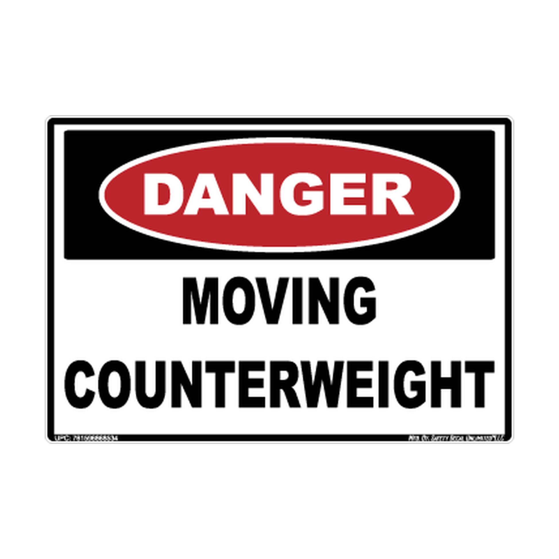 Danger Moving Counterweight Safety Sticker Decal