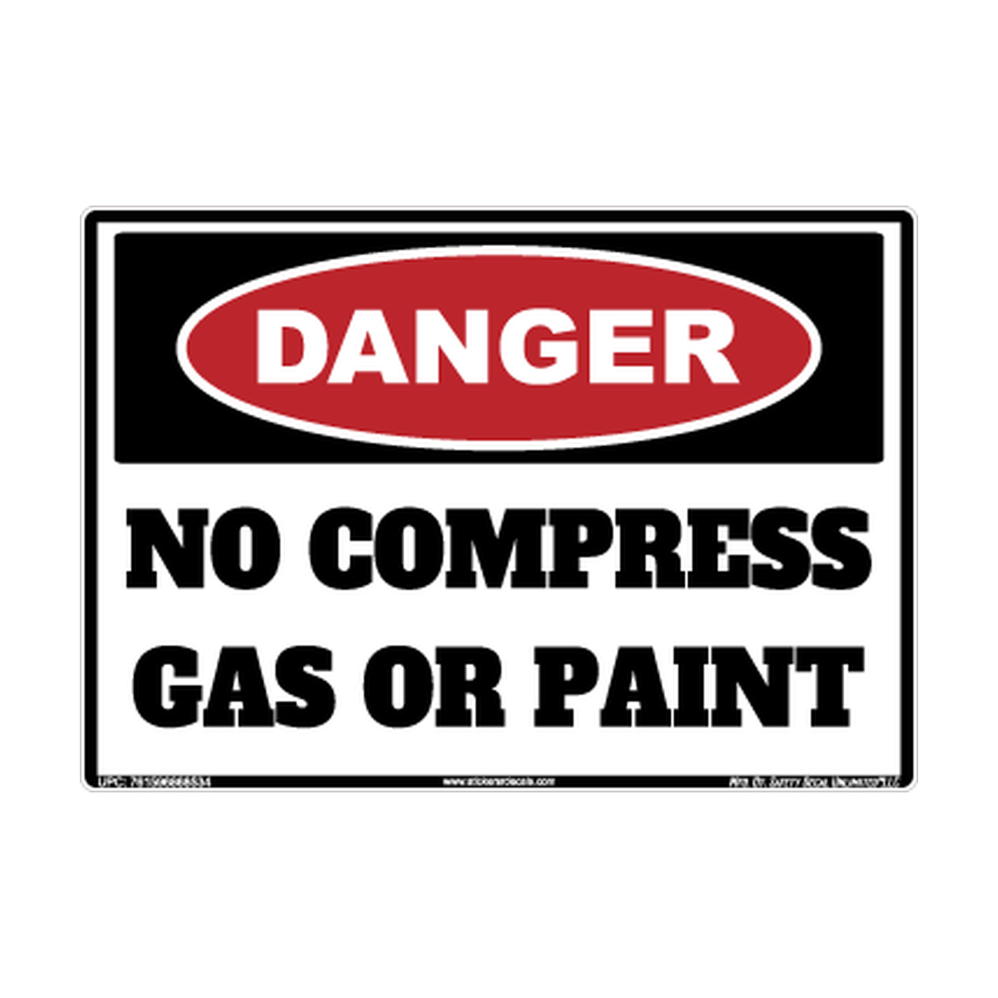 Danger No Compress Gas Or Paint Safety Sticker Decal