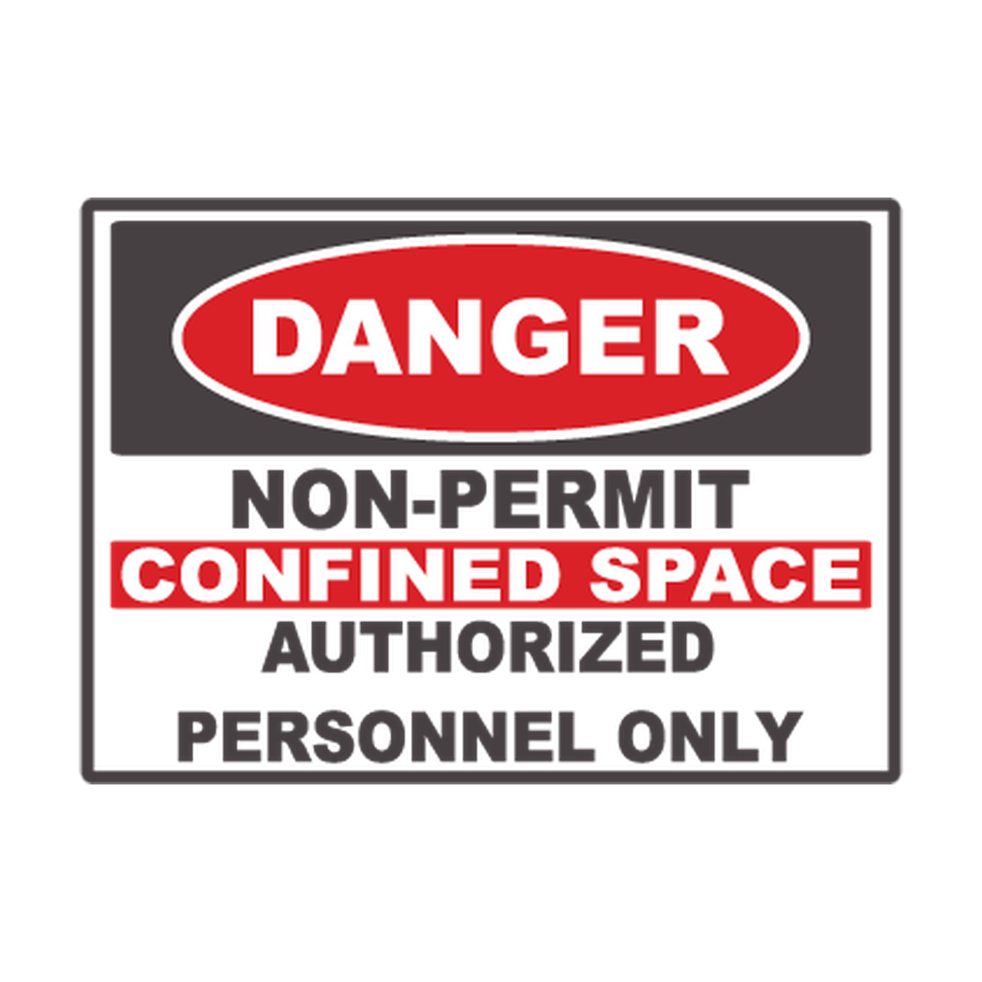 Danger Non-Permit Confined Space — Authorized Personnel Only printed safety decal artwork