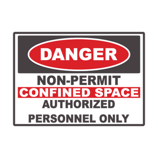 Danger Non-Permit Confined Space — Authorized Personnel Only printed safety decal artwork
