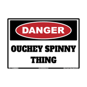 Danger Ouchey Spinny Thing Adult adhesive novelty decal