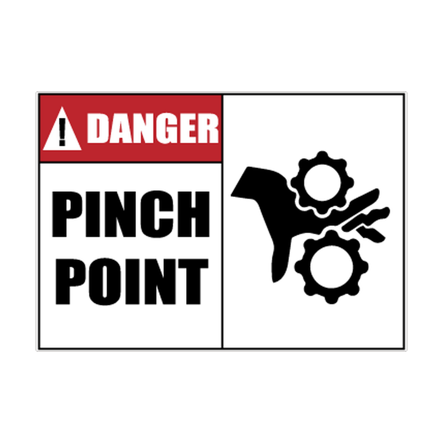 Danger Pinch Point printed safety decal artwork