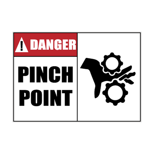 Danger Pinch Point printed safety decal artwork