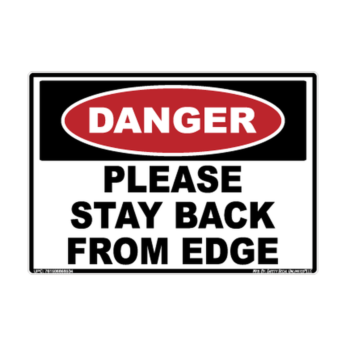 Danger Please Stay Back From Edge Safety Sticker Decal