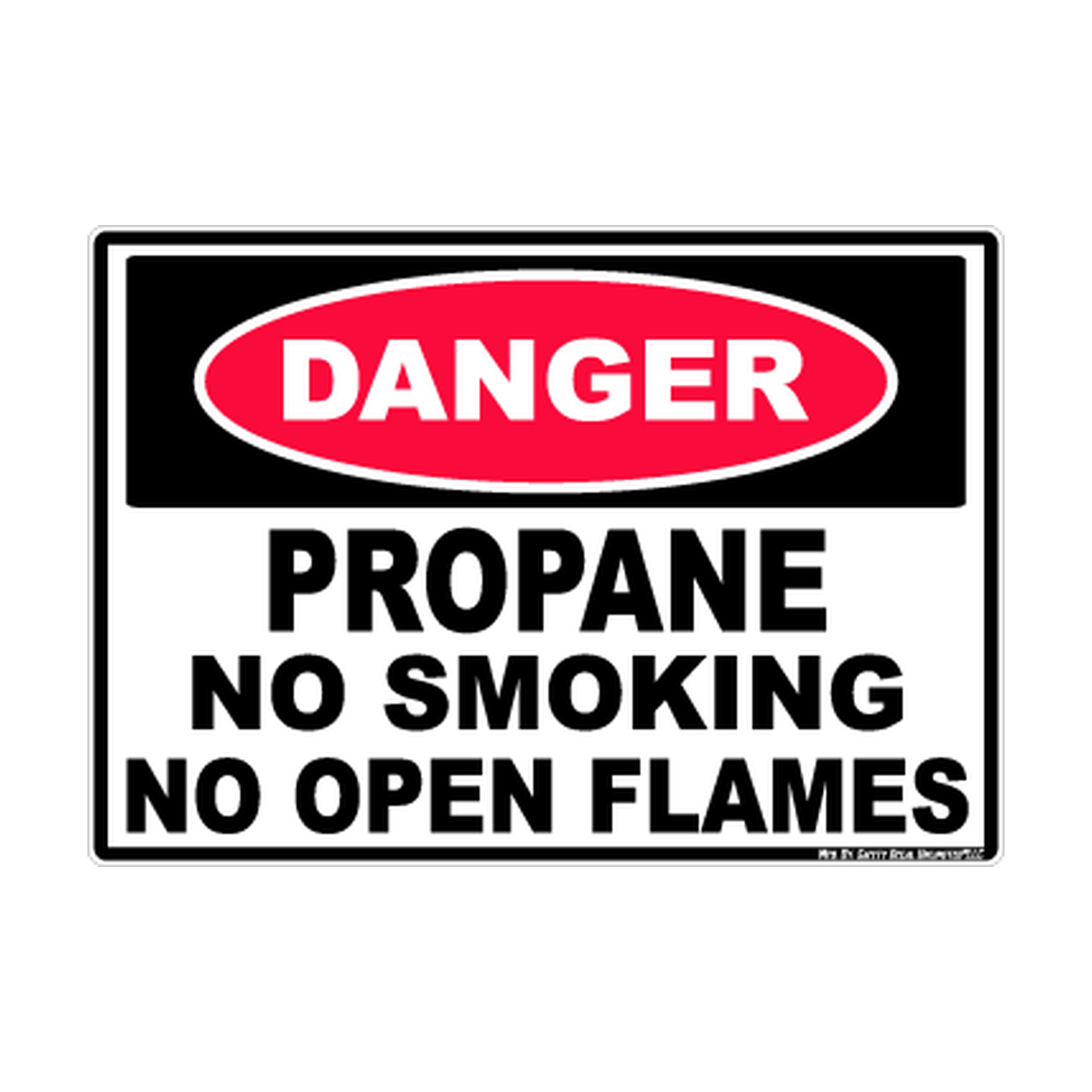 Danger Propane — No Smoking or Open Flames printed safety decal artwork