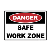 Danger Safe Work Zone adhesive identification decal
