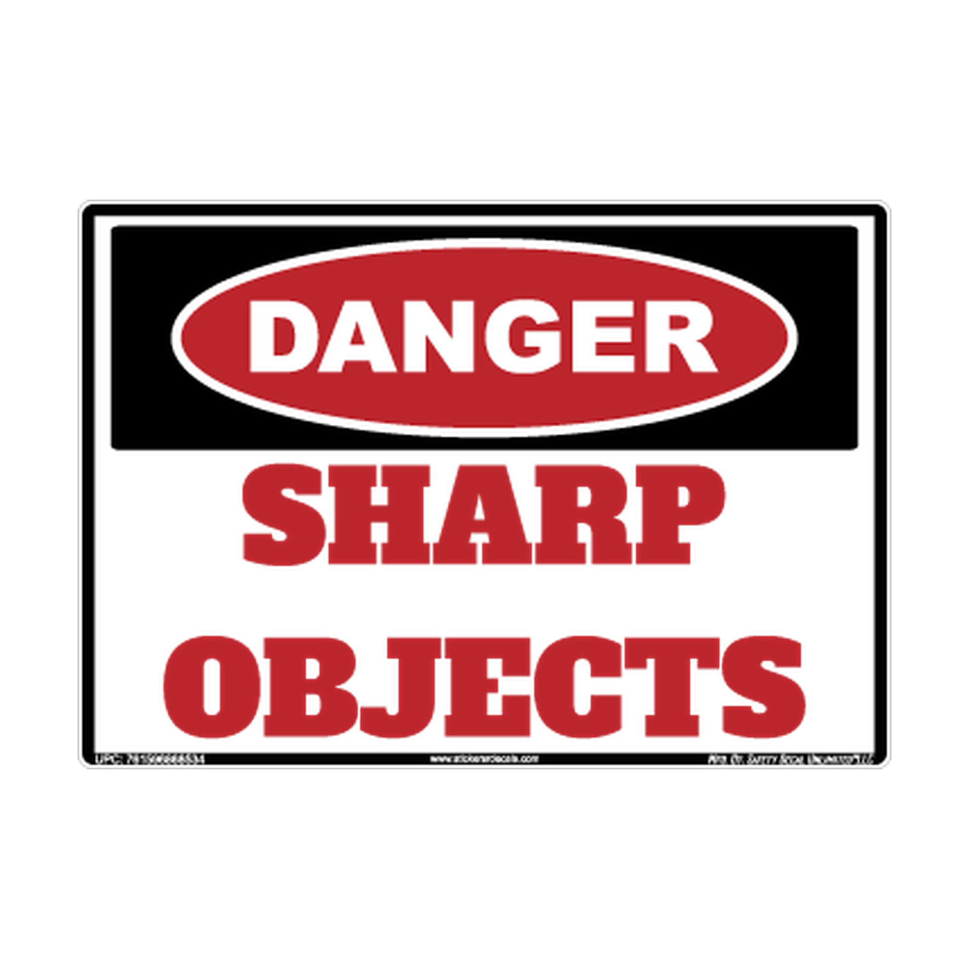 Danger Sharp Objects Safety Sticker Decal