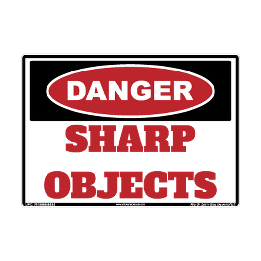 Danger Sharp Objects Safety Sticker Decal