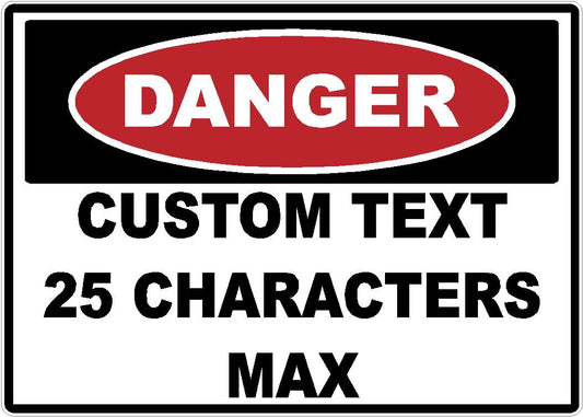 Custom DANGER Safety Header Decal - 3 Line Personalized Warning Label