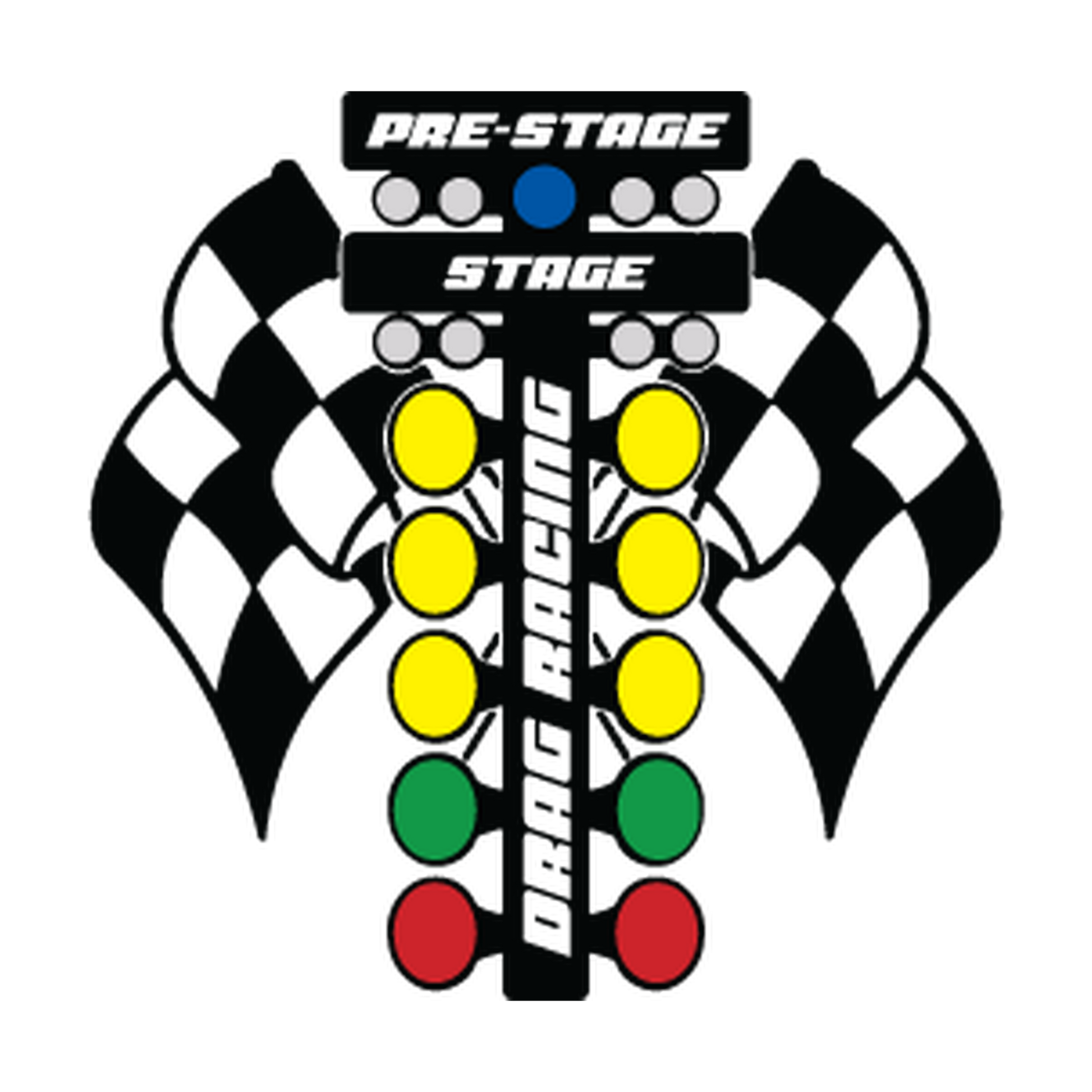 Drag Racing Starting Tree & Checkered Flags Printed decal artwork