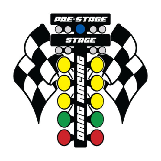 Drag Racing Starting Tree & Checkered Flags Printed decal artwork