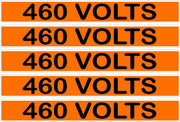 460 Volts Orange/Black Conduit Line Marker Labels — 5-Piece Strip, 8 x 1.18 in Each
